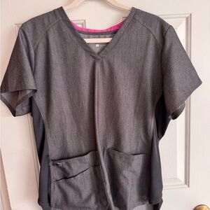 Med Couture Heather Gray Scrub Top Size L